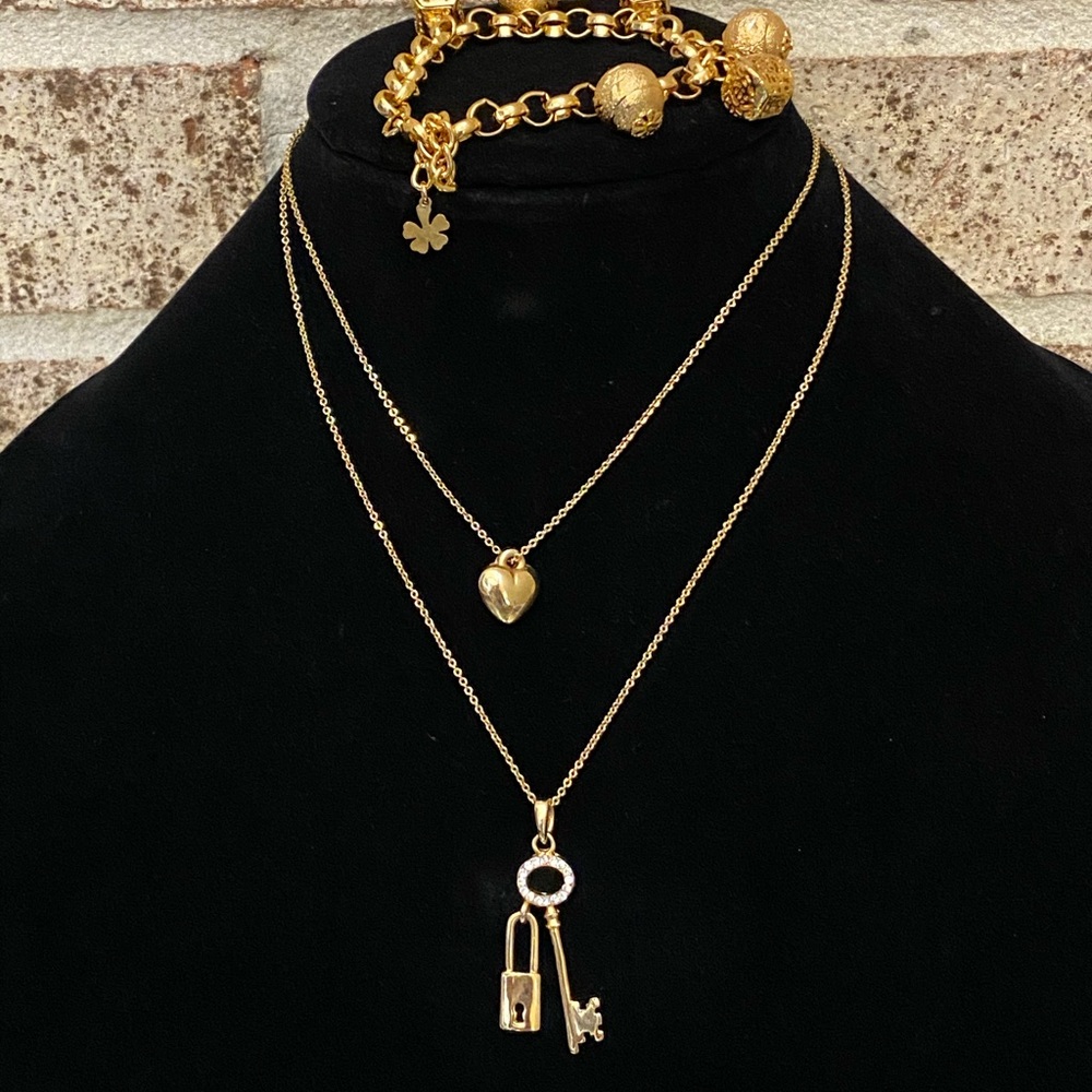 Set of necklace and bracelet gold tone - Picture 5 of 9